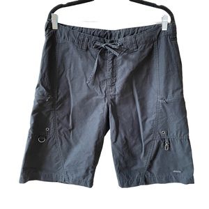 ATHLETA BLACK LONG LENGTH BERMUDA CARGO HIKING ATHLETIC SHORTS LARGE